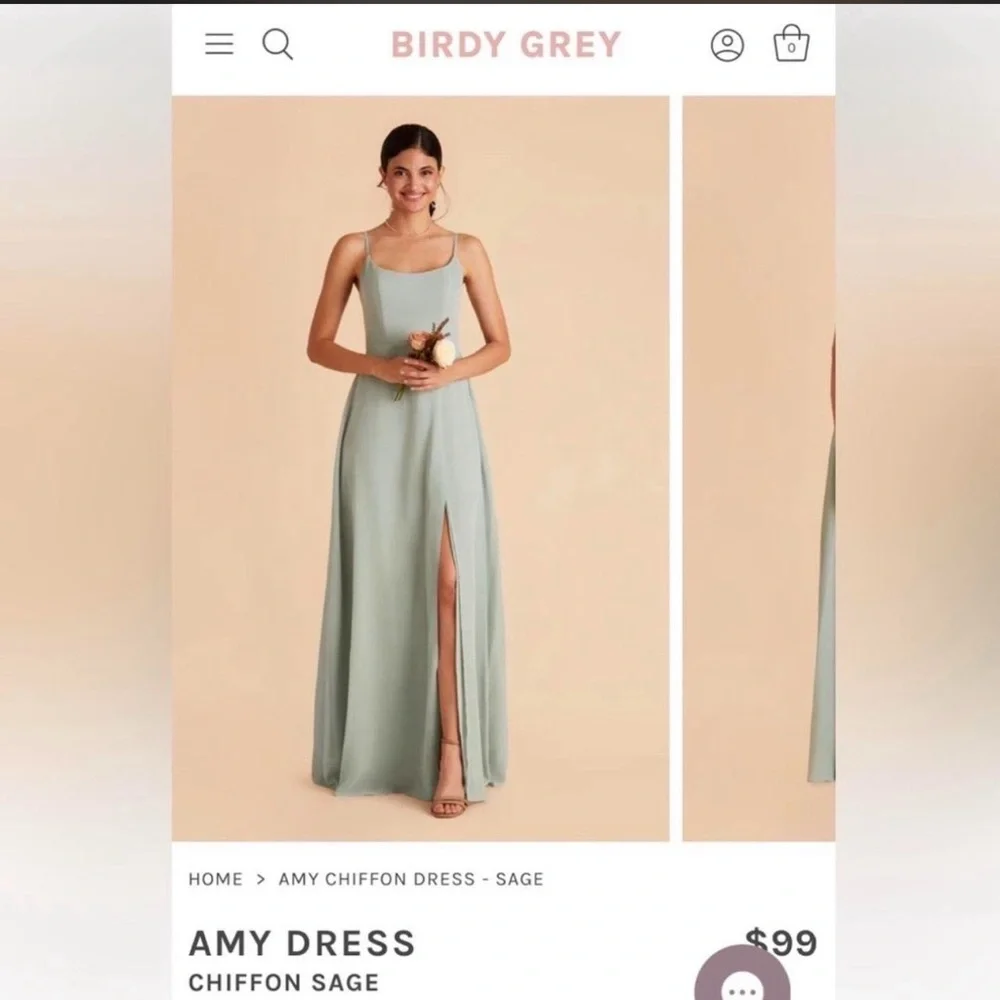 Birdy Grey Sage Bridesmaid Dress - Picture 3 of 4